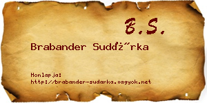 Brabander Sudárka névjegykártya